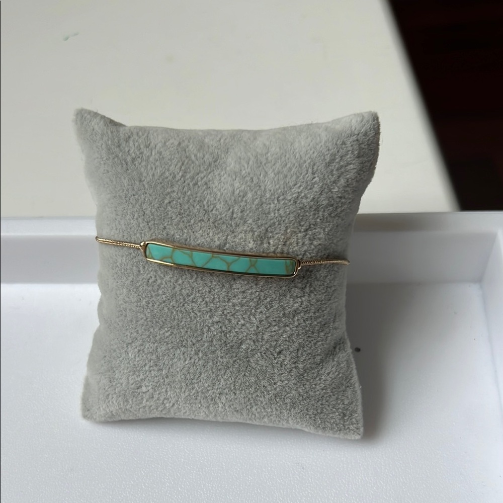 Green and Gold Minimalist Bracelet